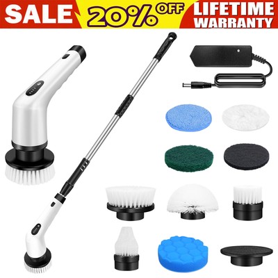 Electric Rechargeable Cordless Spin Scrubber 9 Head Car Cleaning Scrubtastic Mop