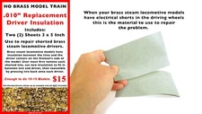 HO Scale Brass Steam Locomotive Replacement Insulation for Driving Wheels NEW!