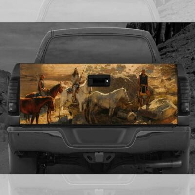 Horse American Patriot Truck Tailgate Decal Wrap Realistic Vinyl Decal Sticker