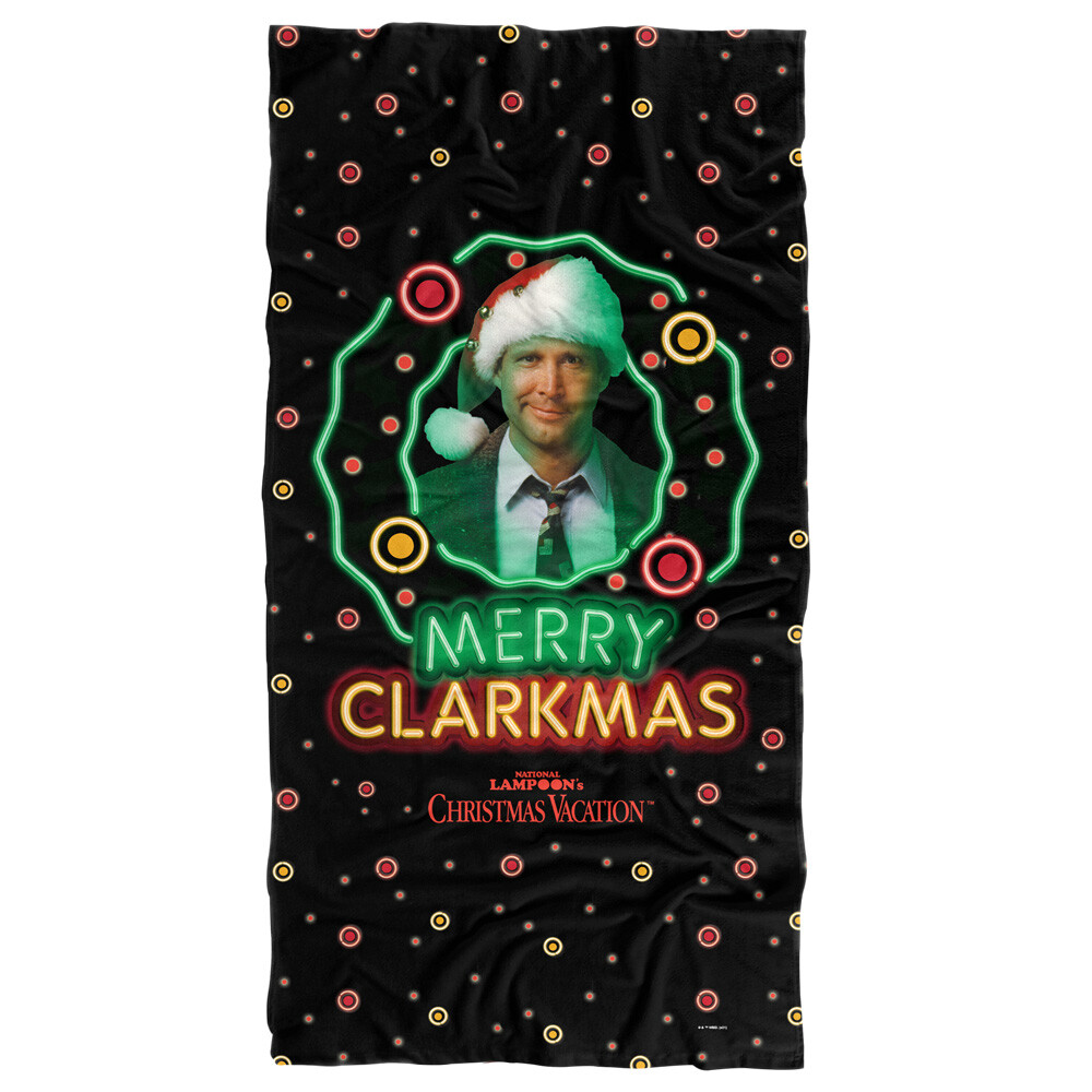 Clark Griswold Christmas Vacation Beach Towel 30x60 Merry Clarkmas Holiday Pool Towel  