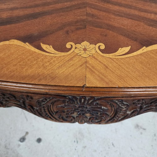 French Louis XV Coffee Table Walnut Marquetry - Picture 16 of 17