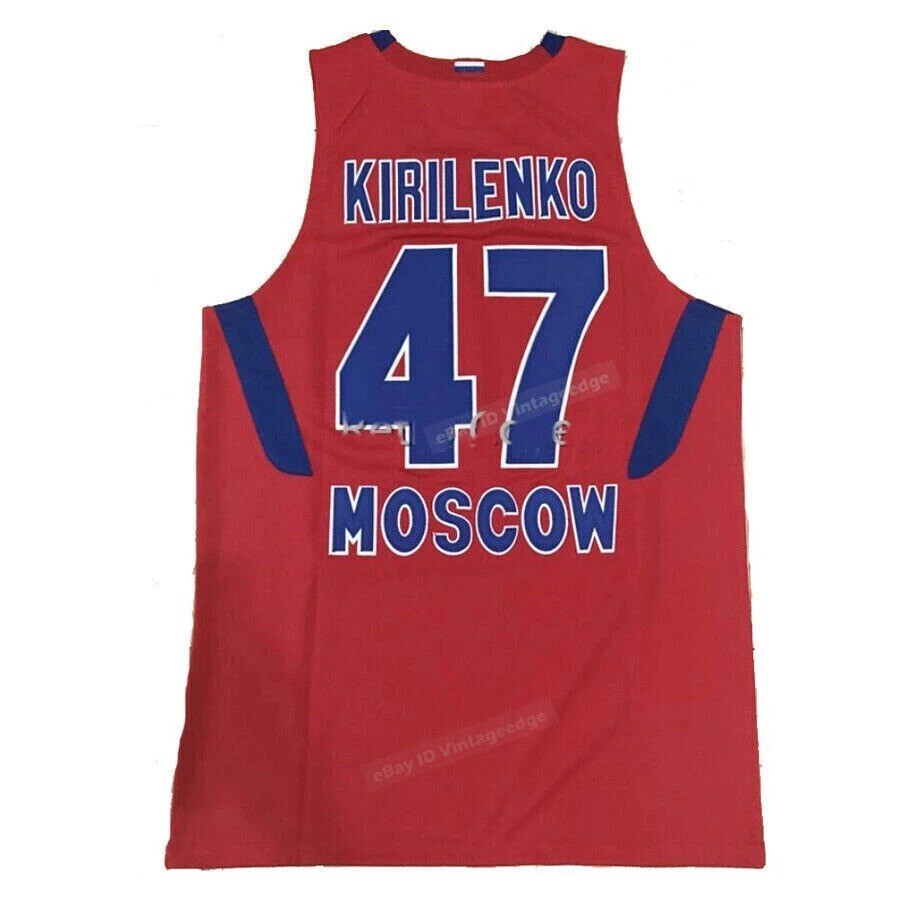 Retro Kirilenko #47 Men Basketball Jersey Embroidered Custom Name Size S-4XL Red