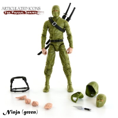 Articulated Icons Basic Ninja Green 6 inch Figure Fwoosh | eBay