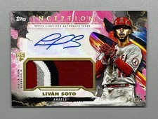 2023 Topps Inception Liván Soto Rookie Auto Patch # /75 RC RPA Angels IAP-LS