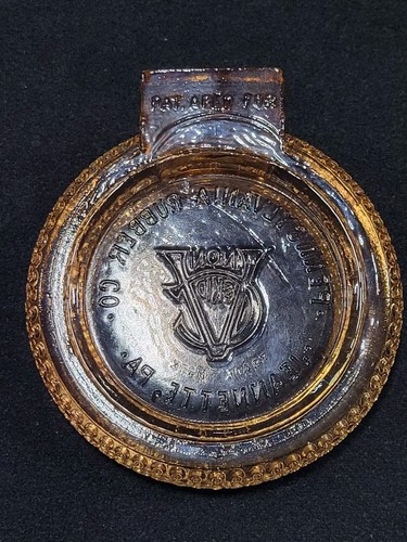 Antiker Vakuumbecher Schnur Rosa Glas Reifen Aschenbecher Pennsylvania Rubber Co Jeanette - Bild 13 von 18