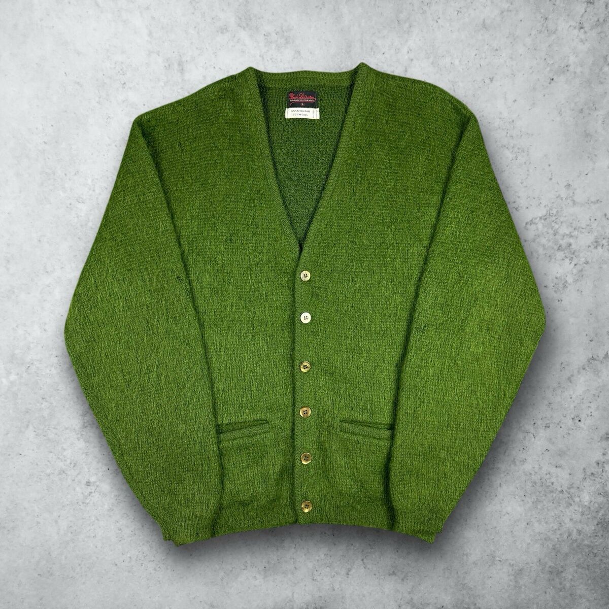 Vintage 60s Mohair Cardigan Sweater Green Size Large Kurt Vintage 60s Mohair Cardigan Sweater Green Size Large Kurt