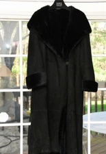 BIRGER CHRISTENSEN Black Shearling Full Length 