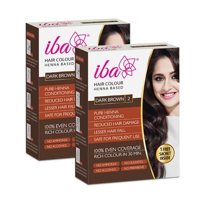 Iba Hair Color Henna Based Dark Brown Supplied Hair 70g Each Set of 2 FS
