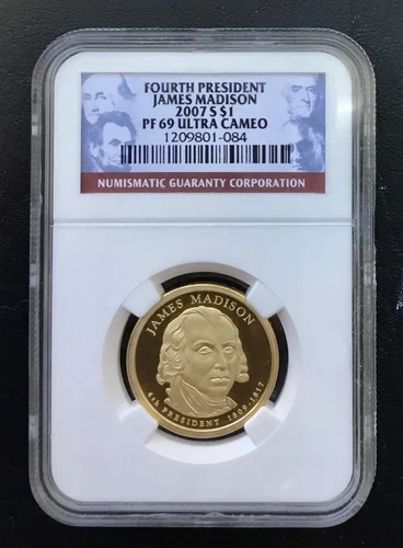 2007-S  $1 Presidential PROOF dollar James Madison NGC PF 69 ULTRA CAMEO