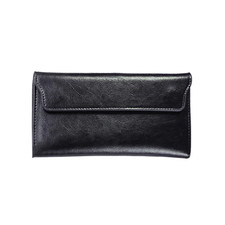 Classic Leather Fold-over Wallet with Magnetic Flap Leather