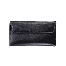 Classic Leather Fold-over Wallet with Magnetic Flap Leather 