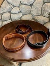 Leather Adjustable Ammunition Ammo Belt | Western Style | .22 .38 .45 Caliber