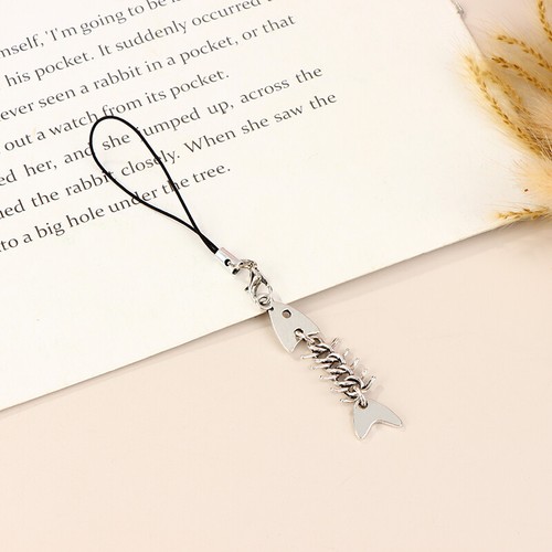 Y2K Creative Fishbone Phone Chain Metal Phone Lanyard Keycord - Zdjęcie 8 z 12