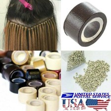 1000 Silicone Lined Micro Beads Rings Tube For Human Hair Extension US Tip 5-6mm