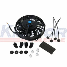 Universal 12V Slim Electric Radiator Cooling Fan Push Pull 7" inch Mount Kit