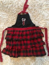 Tablier à carreaux femme occasion Woodland Noël vacances cerf rouge noir buffle