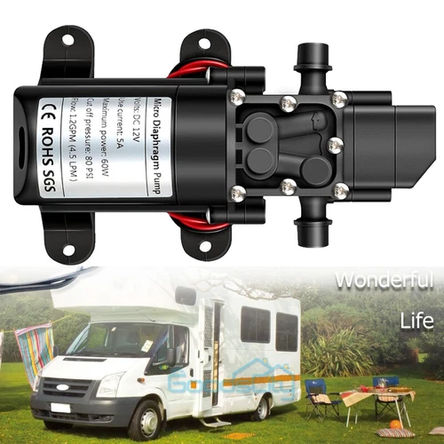 12V 130PSI Water Pump Pressure Diaphragm Self Priming Pump for RV Boat Caravan - Picture 6 of 20