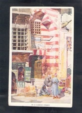 E0909 In A Cairene Street Medici Artist vintage postcard