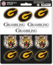 Grambling State University Tigers 12-Piece Mini Decal Sticker Set, 5x6 Inch...