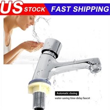Time Delay Basin Sink Faucet Auto Self Closing Tap Water Save Drinking USA#