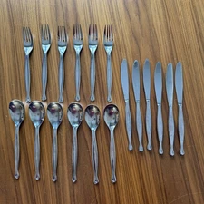 Gingko Helmick 18/10 Stainless  Flatware Lot 18 Pieces, 6 Place Settings