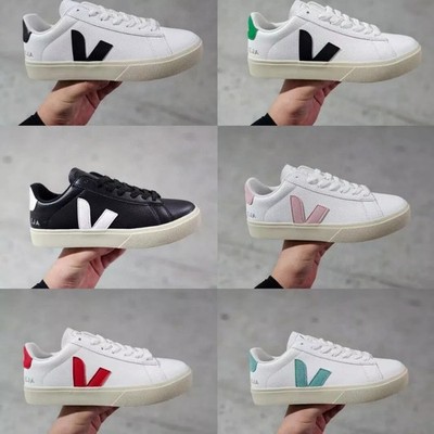 Unisex Veja Mens Womens Sneakers Leather Lace Up Low Top Casual Athletic Shoes