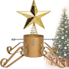 10FT Christmas Tree Stand for Real Trees, 24" Base Holds up to 10 Ft Live Trees 