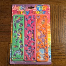 Vintage Lisa Frank Party Favor Stencil Strips Set, 8 Count