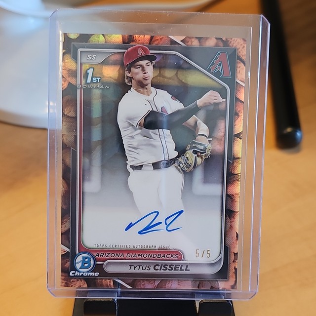 Topps 2024 Bowman Chrome Prospect Autos Tytus Cissell Auto /5 Peanuts SP D-backs