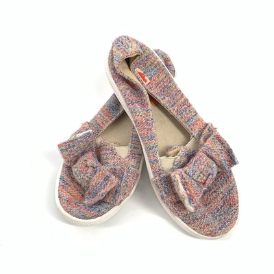   Rocket Dog Knit Fabric Covered Slip On Ballet Flats 13 Little Girls Bow
