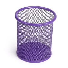 Pen Holder Cup for Desk, Desk Organizer Wire Mesh Pencil Cup Holder for Purple