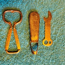 3 Rare Antique Coca-Cola Bottle Openers 1909, 191? 1930/40 Check out Description