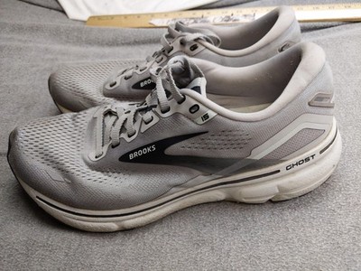 Brooks Ghost 15 Mens 10 Shoes Sneakers Gray Black Road Running Cushioned Mesh