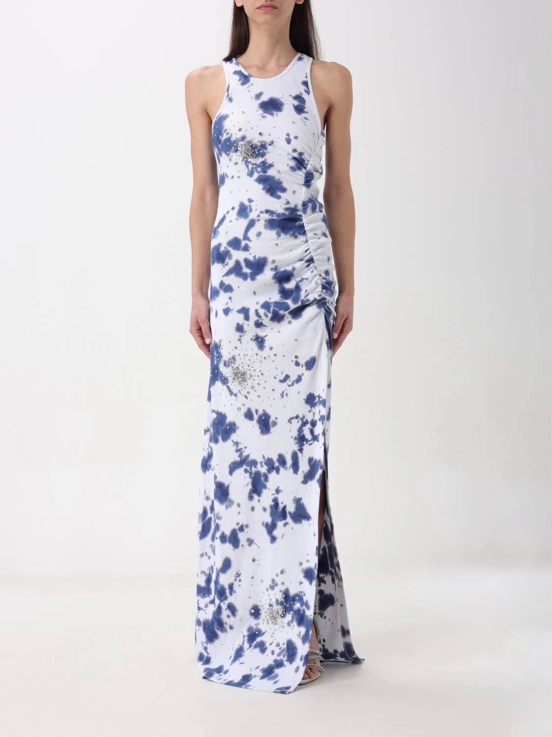 Sleeveless Blue and White Tie-Dye Maxi Dress
Opens in a new window or tab