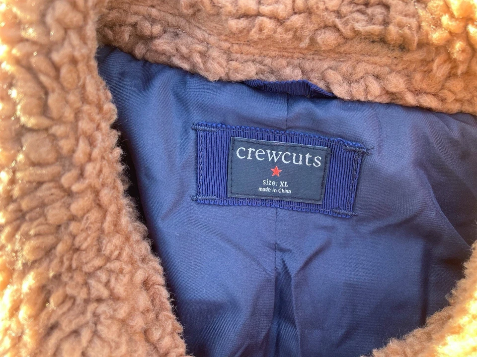 Abrigo de peluche Sherpa Crewcuts - Talla XL - Marrón camel - Excelente estado Foto 3 de 4