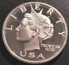 Norfed, 2000, American Liberty Currency, $10, Troy Ounce. 999 Silver Proof Round