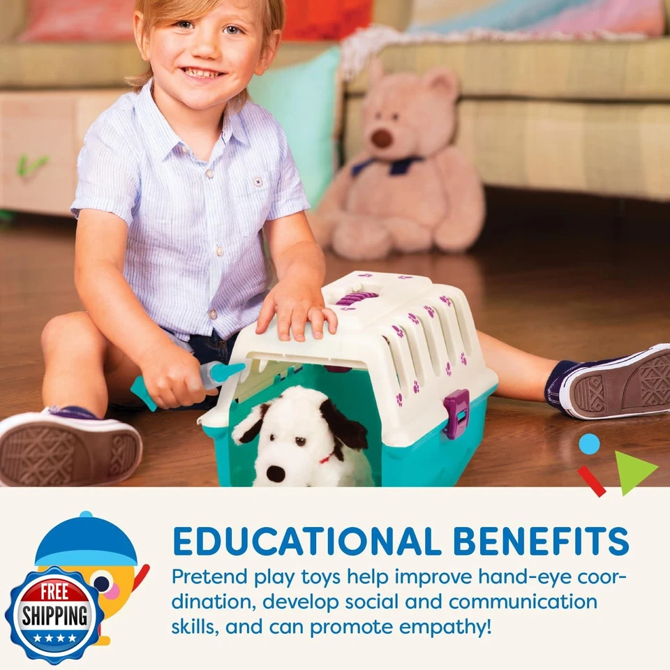 Battat - Juego de juguetes veterinarios con cachorro dálmata de peluche y portador - Completo Foto 4 de 4