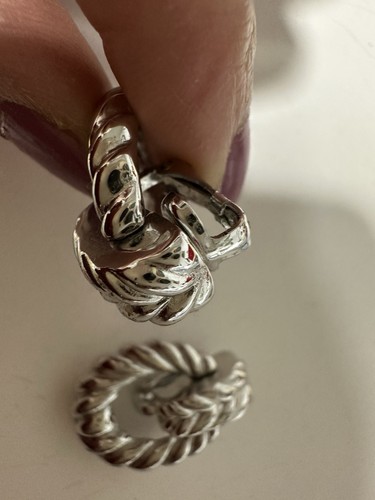 Vintage Earrings Christian Dior Germany Silvertone Clip on - Picture 15 of 16