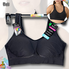 NWT Bali Women's L Comfort Revolution Shaping Wireless Bra DF3488 Black