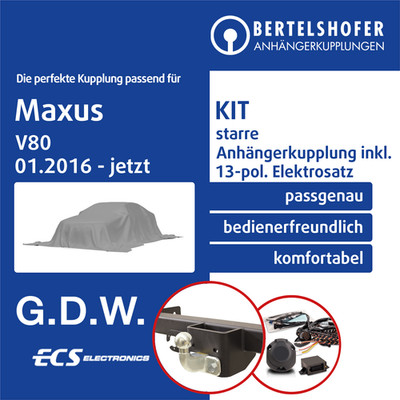 Für MAXUS V80 Pritsche 01.2016-jetzt AHK starr +13pol spezifisch E-Satz TOP
