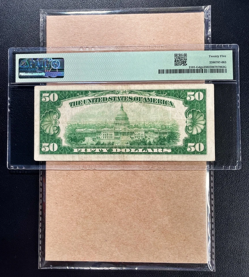Fr. 2101-Gdgs 1928A $50 Federal Reserve Note CHICAGO PMG 25 - VF - Image 2 of 2
