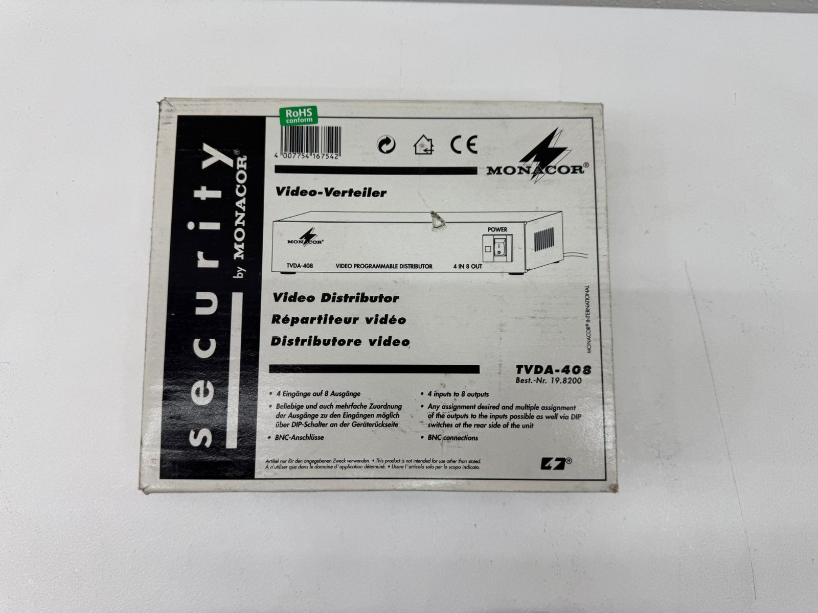 Acquista Monacor TVDA-408 Distributore Video 4-In 8-Out BNC Online