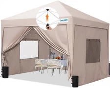  Privacy 10x10 Pop up Canopy Tent with Sidewalls and Roll-up Ventilated Windows