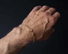 David Yurman St. Michael Charm Round Box Bracelet 3.2 mm, 18K Gold