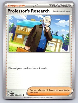 Professor's Research [Professor Rowan] 124/131 Prismatic Evolutions Pokemon NM