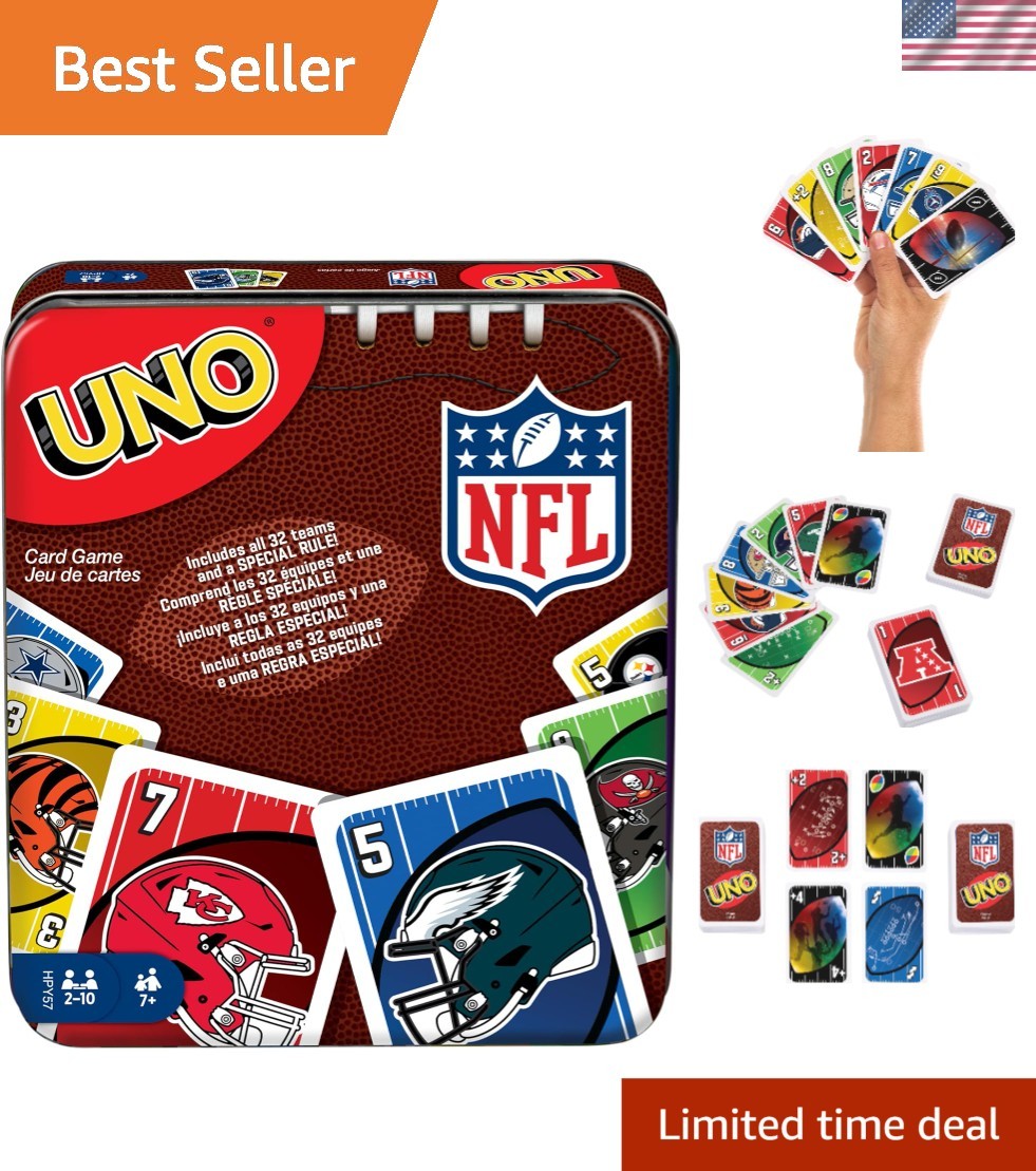 Exciting UNO NFL Game with Special Kicking Challenge - Ideal Gift for Fans