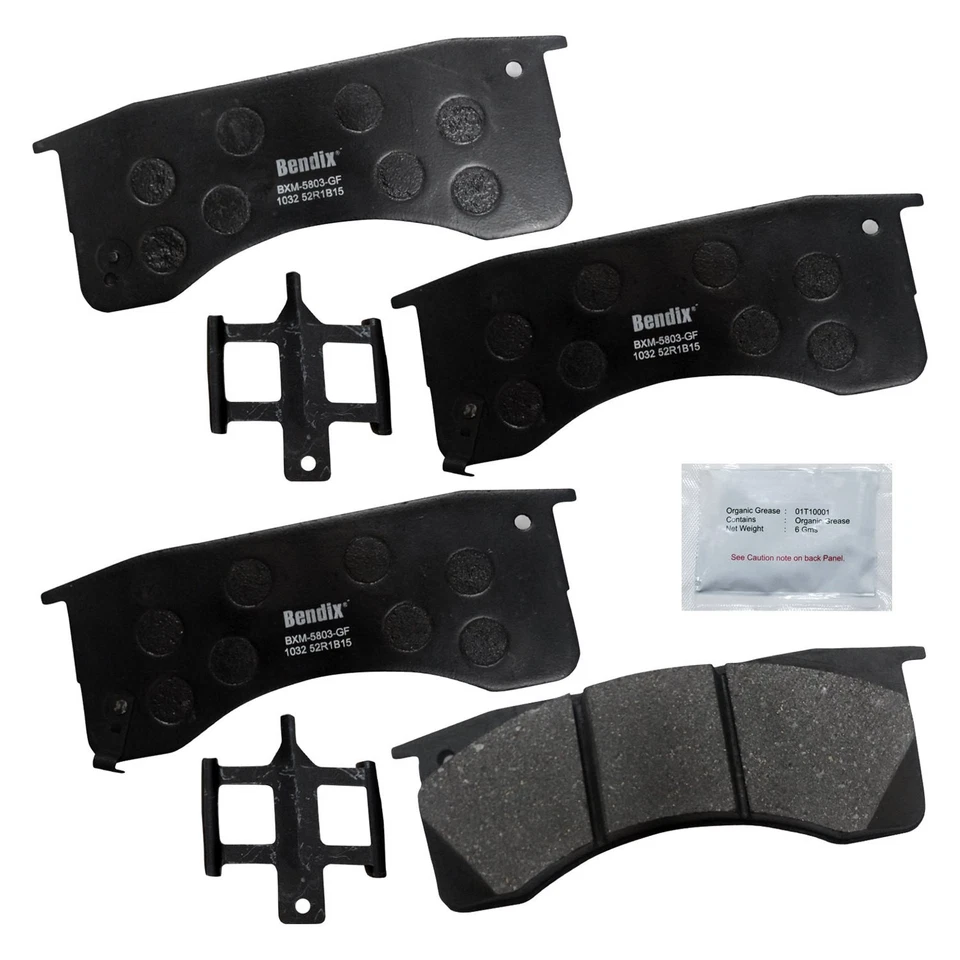 For Kenworth T370 08 Bendix Fleet MetLok Semi-Metallic Front Disc Brake Pads Foto 2 de 2