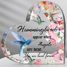 Acrylic Heart-Shaped Memorial Red Cardinal Bird Design Sympathy Gift for Loss