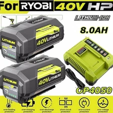 4.0Ah Battery 40 Volt for Ryobi 40V Lithium OP40404VNM Battery with LED /Charger