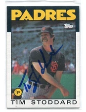 1986 Topps Tim Stoddard #558 HAND SIGNED AUTO AUTOGRAPH HA RETROGRAPH BUYBACK